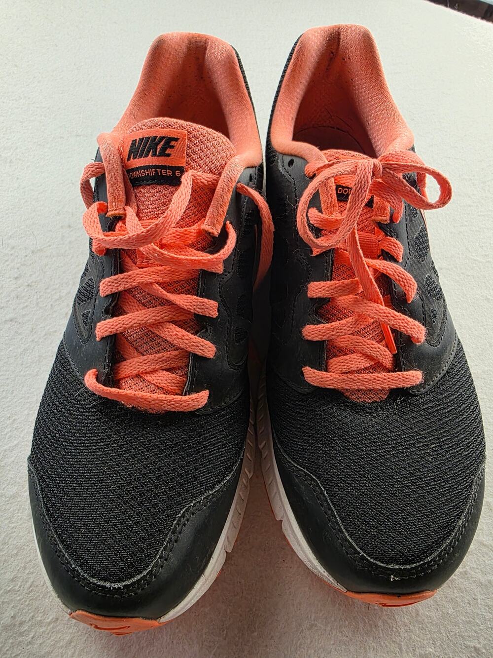 Nike Downshifter 6 Black Orange Womens Athletic Shoe Size 10.5